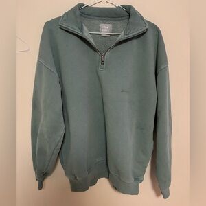 TNA Green 1/4 Zip Fleece Sweater